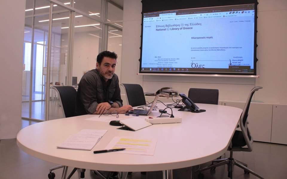 Dr Michalis Gerolimos of National Library of Greece. Picture courtesy of ekathimarini.com Dr Michalis Gerolimos - National Library of Greece - Cambridge Centre for Greek Studies - Cambridge University